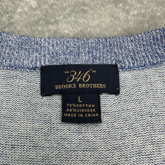 Brooks Brothers Sweater Vest Men Large Performance Blue Golf V Neck Sleeveless - Picture 2 of 9